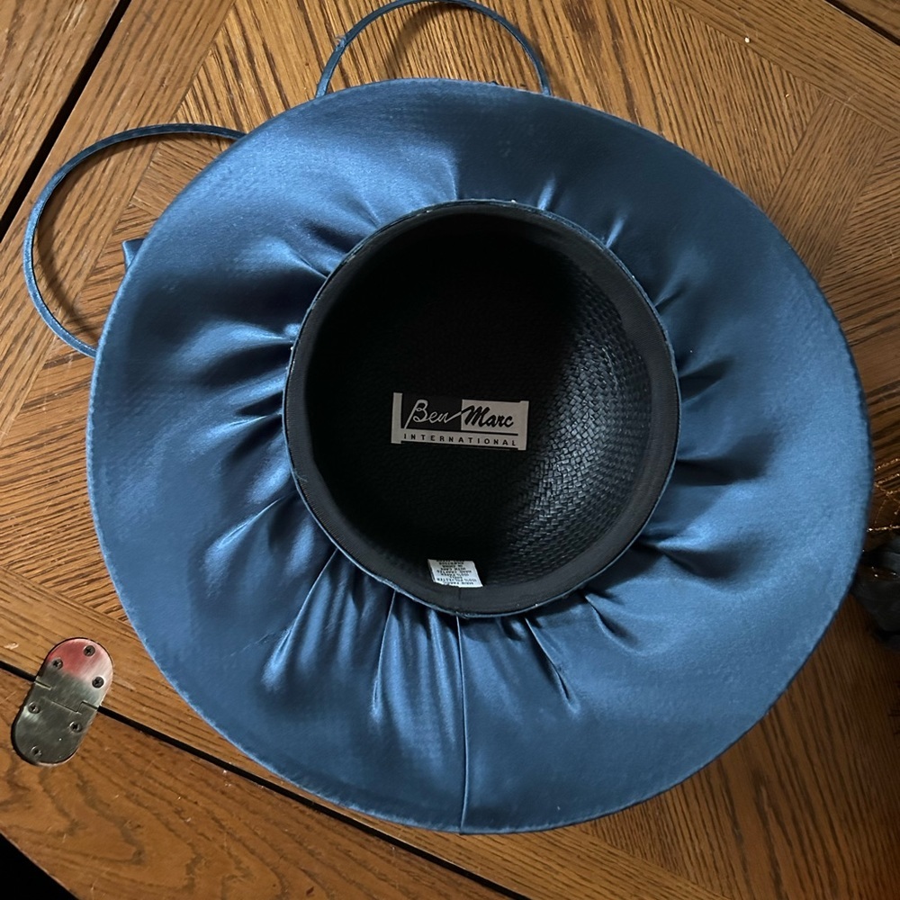 Vintage Cobalt Blue Wide Brim Hat - Picture 9 of 10